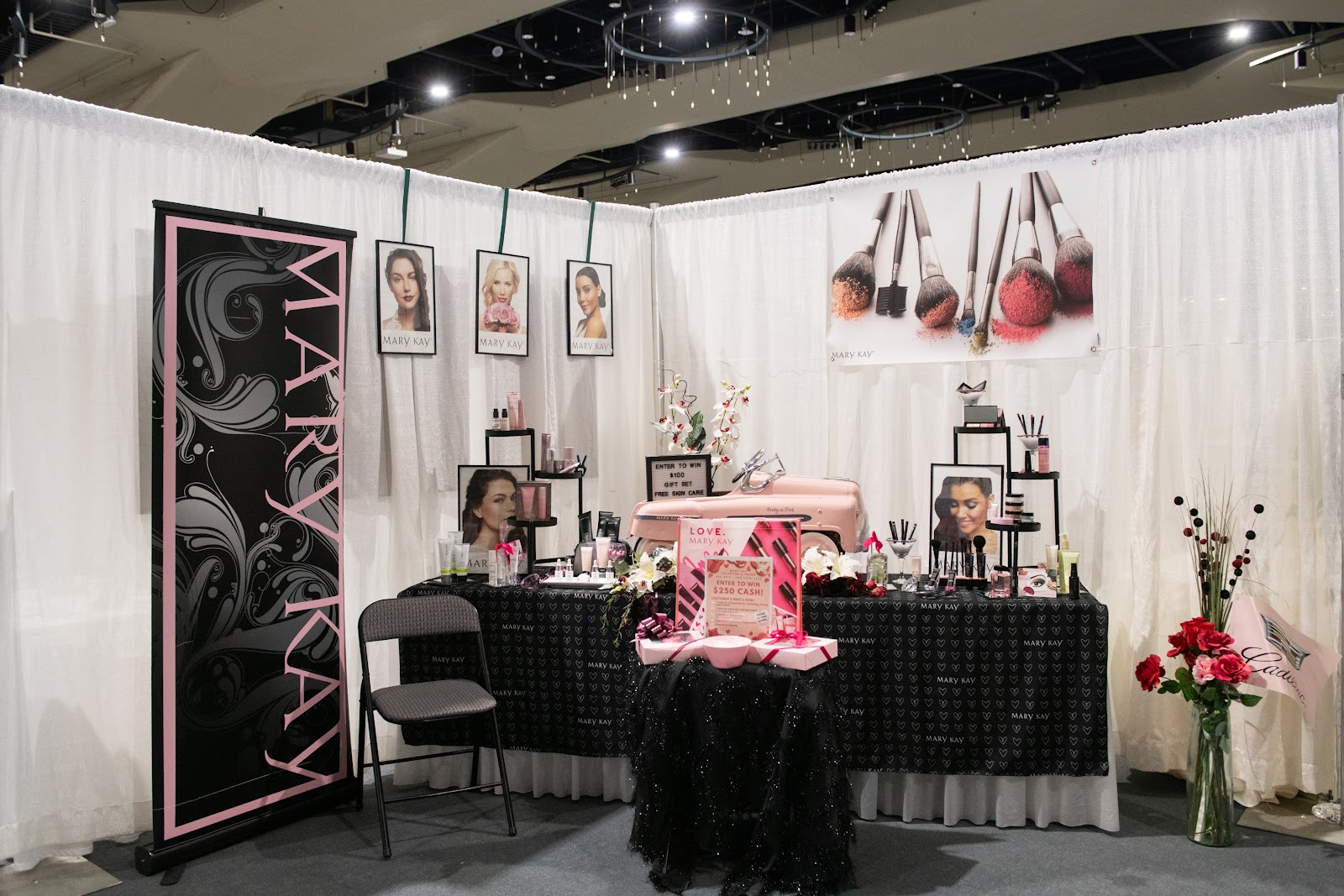 A beauty and cosmetics exhibitor booth photographed at a previous Wedding Fair event