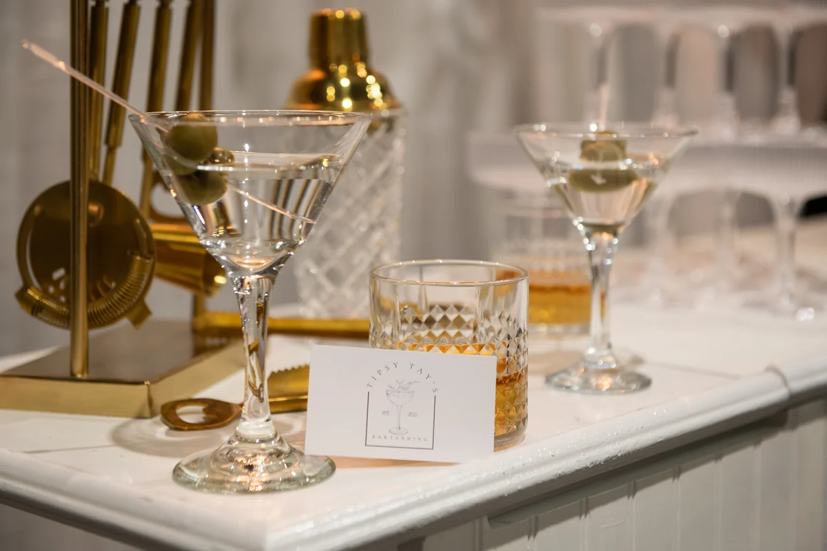 A styled bar display photographed at a previous Wedding Fair event