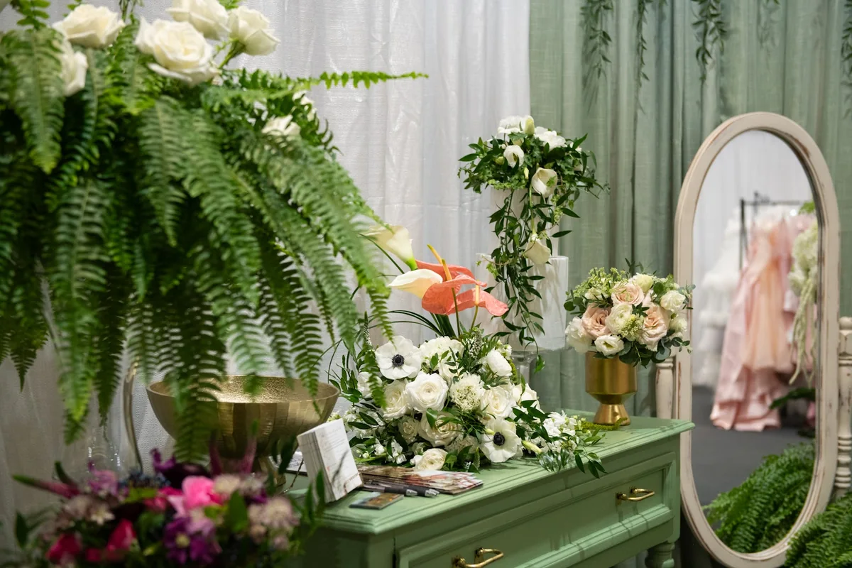 A floral design displayed at a previous Wedding Fair event
